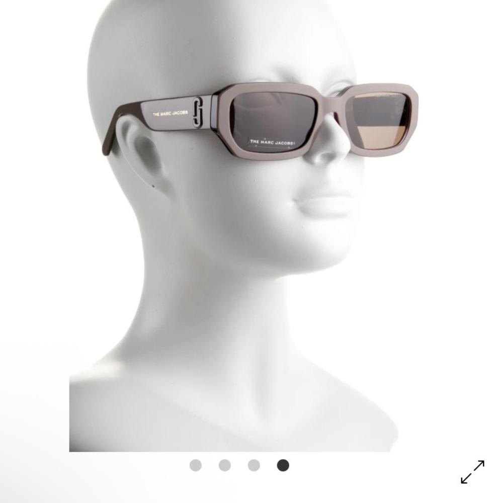 Marc Jacobs Taupe Rectangular Sunglasses